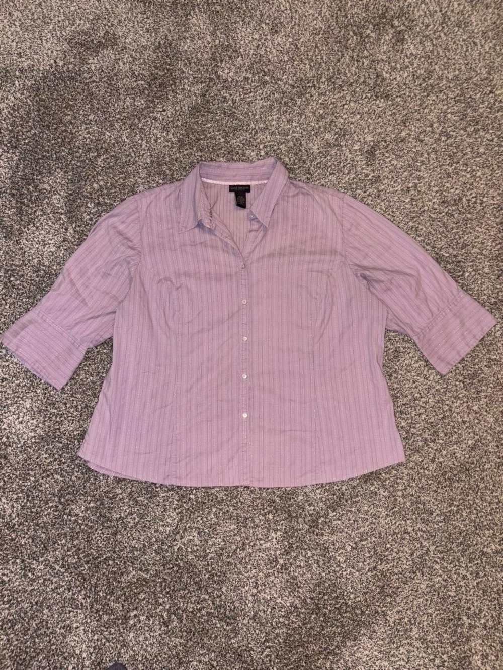 Y2K Lilac striped button up top